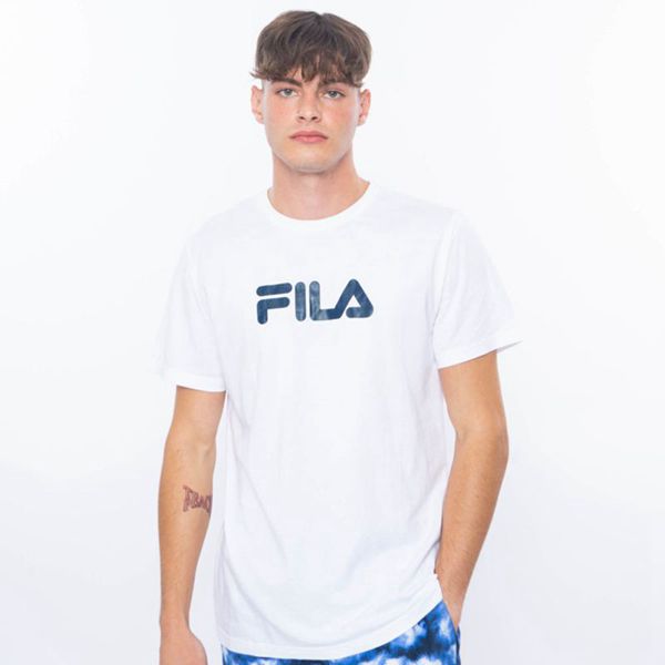 Fila Mono Deckle Men's T-Shirts - White,NZ 327-41857